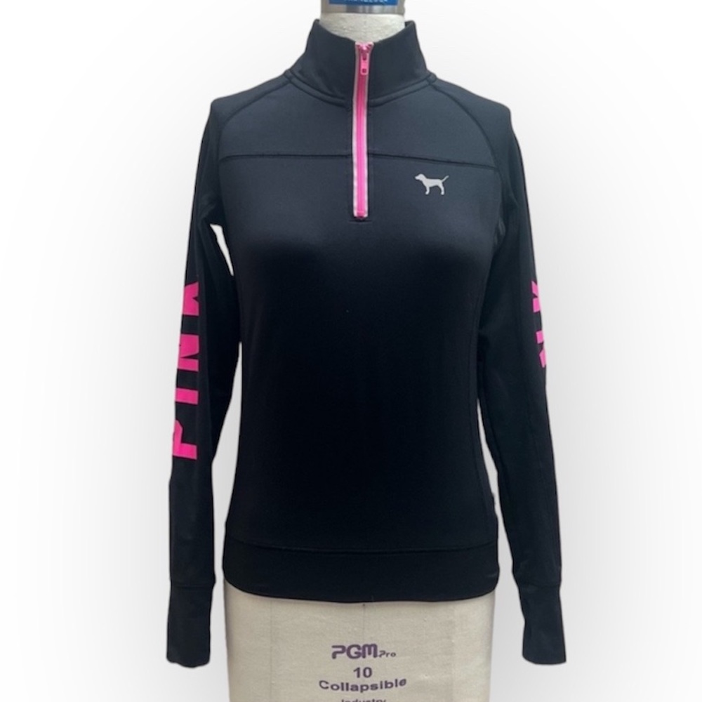 Victoria's Secret Pink Black Quarter Zip Sweater